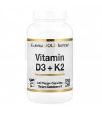 California Gold Nutrition Vitamin D3 + K2 240caps