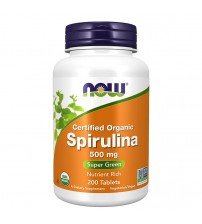 Now Foods Certified Organic Spirulina 500mg 200tabs