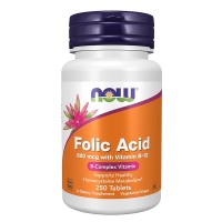 Now Foods Folic Acid with Vitamin B-12 800mcg 250tabs